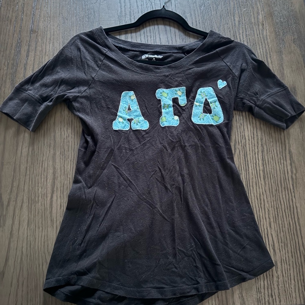 Alpha Gamma Delta Scoop Neck Embroidered Tee | AGD | ΑΓΔ